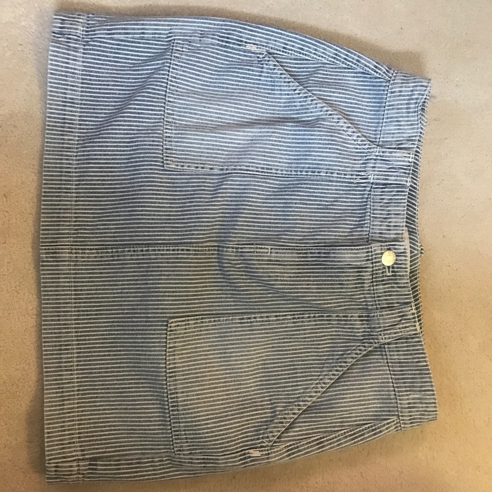 Madewell striped jean skirt